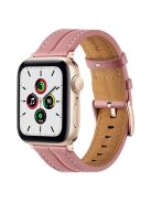 Watch Strap for Apple Watch Series 10 42mm / 9 8 7 41mm / SE (2023) SE (2022) SE 6 5 4 40mm / 3 2 1 38mm Genuine Leather Watch Band - Deep Pink