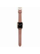 Watch Strap for Apple Watch Series 10 42mm / 9 8 7 41mm / SE (2023) SE (2022) SE 6 5 4 40mm / 3 2 1 38mm Genuine Leather Watch Band - Deep Pink