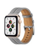 Watch Strap for Apple Watch Series 10 42mm / 9 8 7 41mm / SE (2023) SE (2022) SE 6 5 4 40mm / 3 2 1 38mm Genuine Leather Watch Band - Grey