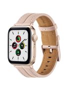 Watch Strap for Apple Watch Series 10 42mm / 9 8 7 41mm / SE (2023) SE (2022) SE 6 5 4 40mm / 3 2 1 38mm Genuine Leather Watch Band - Light Pink