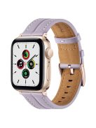 Watch Strap for Apple Watch Series 10 42mm / 9 8 7 41mm / SE (2023) SE (2022) SE 6 5 4 40mm / 3 2 1 38mm Genuine Leather Watch Band - Purple