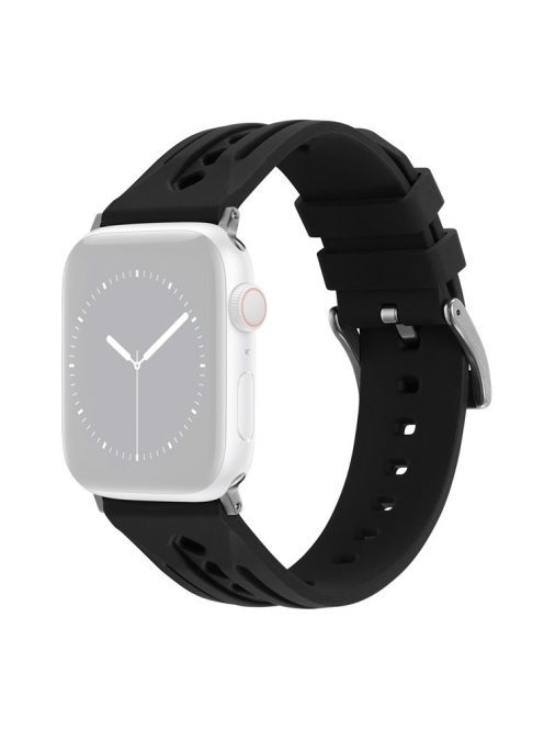 Watch Strap For Apple Watch Series 10 42mm / 9 8 7 41mm / SE (2023) SE (2022) SE 6 5 4 40mm / 3 2 1 38mm Hollow Silicone Band - Black