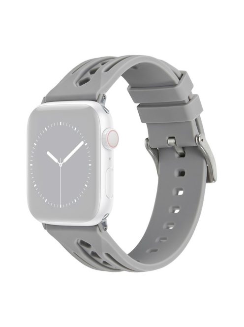 Watch Strap For Apple Watch Series 10 42mm / 9 8 7 41mm / SE (2023) SE (2022) SE 6 5 4 40mm / 3 2 1 38mm Hollow Silicone Band - Light Grey