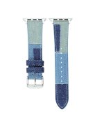 Watch Strap for Apple Watch Series 10 42mm / 9 8 7 41mm / SE (2023) SE (2022) SE 6 5 4 40mm / 3 2 1 38mm Jeans Style Watch Strap Canvas Watchband - Dark Blue