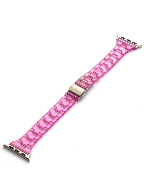 Watch Strap for Apple Watch Series 10 42mm / 9 8 7 41mm / SE (2023) SE (2022) SE 6 5 4 40mm / 3 2 1 38mm Jelly Resin Watch Strap - Transparent Pink