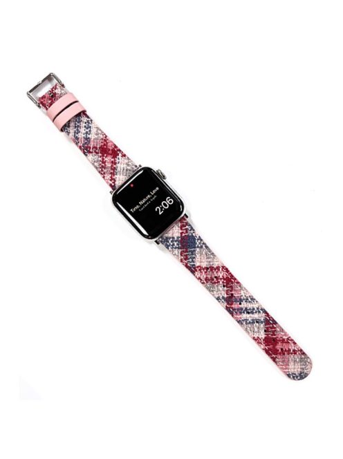 Watch Strap for Apple Watch Series 10 42mm / 9 8 7 41mm / SE (2023) SE (2022) SE 6 5 4 40mm / 3 2 1 38mm Leather Band - Pink+Purple