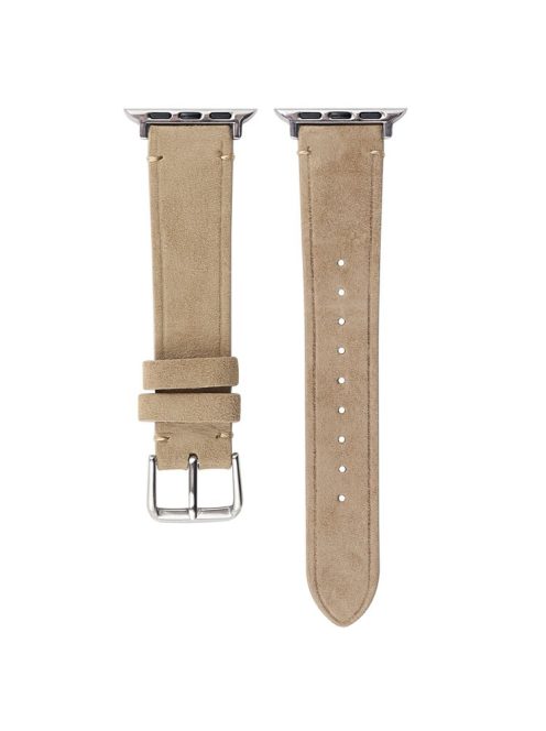 Watch Strap for Apple Watch Series 10 42mm / 9 8 7 41mm / SE (2023) SE (2022) SE 6 5 4 40mm / 3 2 1 38mm Leather Watch Band - Milk Tea