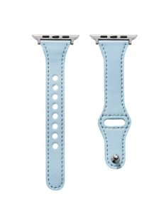   Watch Strap for Apple Watch Series 10 42mm / 9 8 7 41mm / SE (2023) SE (2022) SE 6 5 4 40mm / 3 2 1 38mm Leather Watch Band with Button Buckle - Blue