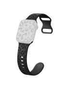 Watch Strap for Apple Watch Series 10 42mm / 9 8 7 41mm / SE (2023) SE (2022) SE 6 5 4 40mm / 3 2 1 38mm Leopard Pattern Silicone Watch Band - Black