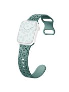 Watch Strap for Apple Watch Series 10 42mm / 9 8 7 41mm / SE (2023) SE (2022) SE 6 5 4 40mm / 3 2 1 38mm Leopard Pattern Silicone Watch Band - Green