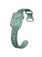 Watch Strap for Apple Watch Series 10 42mm / 9 8 7 41mm / SE (2023) SE (2022) SE 6 5 4 40mm / 3 2 1 38mm Leopard Pattern Silicone Watch Band - Green