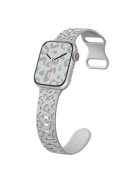 Watch Strap for Apple Watch Series 10 42mm / 9 8 7 41mm / SE (2023) SE (2022) SE 6 5 4 40mm / 3 2 1 38mm Leopard Pattern Silicone Watch Band - Grey