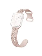 Watch Strap for Apple Watch Series 10 42mm / 9 8 7 41mm / SE (2023) SE (2022) SE 6 5 4 40mm / 3 2 1 38mm Leopard Pattern Silicone Watch Band - Pink