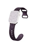 Watch Strap for Apple Watch Series 10 42mm / 9 8 7 41mm / SE (2023) SE (2022) SE 6 5 4 40mm / 3 2 1 38mm Leopard Pattern Silicone Watch Band - Plum Purple