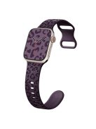 Watch Strap for Apple Watch Series 10 42mm / 9 8 7 41mm / SE (2023) SE (2022) SE 6 5 4 40mm / 3 2 1 38mm Leopard Pattern Silicone Watch Band - Plum Purple