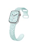 Watch Strap for Apple Watch Series 10 42mm / 9 8 7 41mm / SE (2023) SE (2022) SE 6 5 4 40mm / 3 2 1 38mm Leopard Pattern Silicone Watch Band - Turquoise