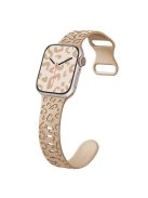 Watch Strap for Apple Watch Series 10 42mm / 9 8 7 41mm / SE (2023) SE (2022) SE 6 5 4 40mm / 3 2 1 38mm Leopard Pattern Silicone Watch Band - Walnut