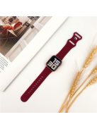 Watch Strap for Apple Watch Series 10 42mm / 9 8 7 41mm / SE (2023) SE (2022) SE 6 5 4 40mm / 3 2 1 38mm Leopard Pattern Silicone Watch Band - Wine Red