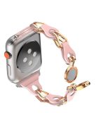 Watch Strap for Apple Watch Series 10 42mm / 9 8 7 41mm / SE (2023) SE (2022) SE 6 5 4 40mm / 3 2 1 38mm Magnetic Chain Wrist Band - Pink