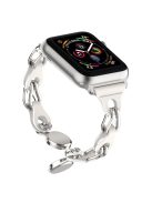 Watch Strap for Apple Watch Series 10 42mm / 9 8 7 41mm / SE (2023) SE (2022) SE 6 5 4 40mm / 3 2 1 38mm Magnetic Chain Wrist Band - White