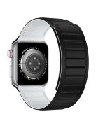 Watch Strap for Apple Watch Series 10 42mm / 9 8 7 41mm / SE (2023) SE (2022) SE 6 5 4 40mm / 3 2 1 38mm Magnetic Dual Color Silicone Band - Black+White