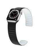 Watch Strap for Apple Watch Series 10 42mm / 9 8 7 41mm / SE (2023) SE (2022) SE 6 5 4 40mm / 3 2 1 38mm Magnetic Dual Color Silicone Band - Black+White