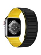 Watch Strap for Apple Watch Series 10 42mm / 9 8 7 41mm / SE (2023) SE (2022) SE 6 5 4 40mm / 3 2 1 38mm Magnetic Dual Color Silicone Band - Black+Yellow