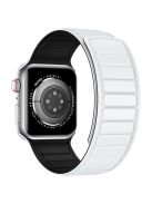 Watch Strap for Apple Watch Series 10 42mm / 9 8 7 41mm / SE (2023) SE (2022) SE 6 5 4 40mm / 3 2 1 38mm Magnetic Dual Color Silicone Band - White+Black