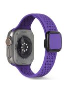 Watch Strap for Apple Watch Series 10 42mm / 9 8 7 41mm / SE (2023) SE (2022) SE 6 5 4 40mm / 3 2 1 38mm Magnetic Silicone Band - Dark Purple