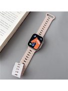 Watch Strap for Apple Watch Series 10 42mm / 9 8 7 41mm / SE (2023) SE (2022) SE 6 5 4 40mm / 3 2 1 38mm Magnetic Silicone Watch Band - Light Pink+White