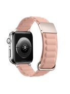 Watch Strap for Apple Watch Series 10 42mm / 9 8 7 41mm / SE (2023) SE (2022) SE 6 5 4 40mm / 3 2 1 38mm Magnetic Watchband Genuine Cow Leather Watch Strap - Pink