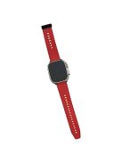 Watch Strap for Apple Watch Series 10 42mm / 9 8 7 41mm / SE (2023) SE (2022) SE 6 5 4 40mm / 3 2 1 38mm PU Leather Coated Silicone Watch Strap - Red