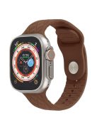 Watch Strap for Apple Watch Series 10 42mm / 9 8 7 41mm / SE (2023) SE (2022) SE 6 5 4 40mm / 3 2 1 38mm Replacement Watch Strap Textured Silicone Watchband - Brown