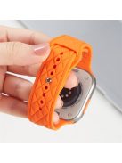 Watch Strap for Apple Watch Series 10 42mm / 9 8 7 41mm / SE (2023) SE (2022) SE 6 5 4 40mm / 3 2 1 38mm Replacement Watch Strap Textured Silicone Watchband - Orange