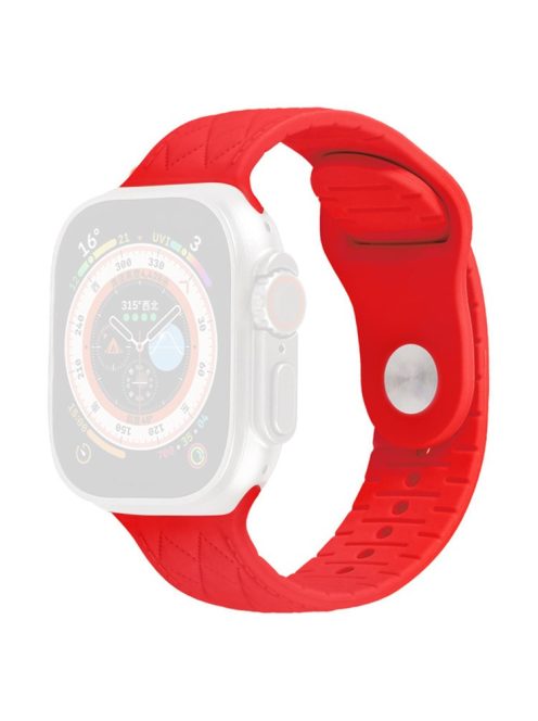 Watch Strap for Apple Watch Series 10 42mm / 9 8 7 41mm / SE (2023) SE (2022) SE 6 5 4 40mm / 3 2 1 38mm Replacement Watch Strap Textured Silicone Watchband - Red