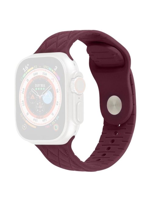 Watch Strap for Apple Watch Series 10 42mm / 9 8 7 41mm / SE (2023) SE (2022) SE 6 5 4 40mm / 3 2 1 38mm Replacement Watch Strap Textured Silicone Watchband - Wine Red