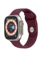 Watch Strap for Apple Watch Series 10 42mm / 9 8 7 41mm / SE (2023) SE (2022) SE 6 5 4 40mm / 3 2 1 38mm Replacement Watch Strap Textured Silicone Watchband - Wine Red