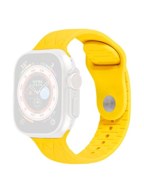 Watch Strap for Apple Watch Series 10 42mm / 9 8 7 41mm / SE (2023) SE (2022) SE 6 5 4 40mm / 3 2 1 38mm Replacement Watch Strap Textured Silicone Watchband - Yellow