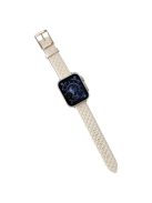 Watch Strap for Apple Watch Series 10 42mm / 9 8 7 41mm / SE (2023) SE (2022) SE 6 5 4 40mm / 3 2 1 38mm Rhombus Grid Band - Beige