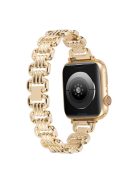 Watch Strap for Apple Watch Series 10 42mm / 9 8 7 41mm / SE (2023) SE (2022) SE 6 5 4 40mm / 3 2 1 38mm Ring Chain Metal Wrist Band - Gold