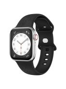 Watch Strap for Apple Watch Series 10 42mm / 9 8 7 41mm / SE (2023) SE (2022) SE 6 5 4 40mm / 3 2 1 38mm Silicone Band Engraved Watch Strap - Black