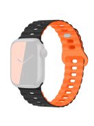 Watch Strap for Apple Watch Series 10 42mm / 9 8 7 41mm / SE (2023) SE (2022) SE 6 5 4 40mm / 3 2 1 38mm Silicone Watch Band - Black+Orange