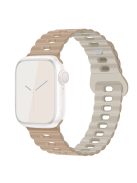 Watch Strap for Apple Watch Series 10 42mm / 9 8 7 41mm / SE (2023) SE (2022) SE 6 5 4 40mm / 3 2 1 38mm Silicone Watch Band - Milk Tea+Rock White