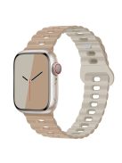 Watch Strap for Apple Watch Series 10 42mm / 9 8 7 41mm / SE (2023) SE (2022) SE 6 5 4 40mm / 3 2 1 38mm Silicone Watch Band - Milk Tea+Rock White