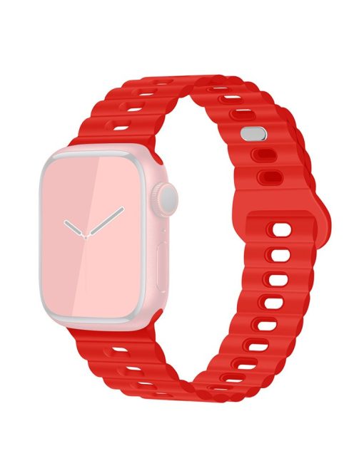 Watch Strap for Apple Watch Series 10 42mm / 9 8 7 41mm / SE (2023) SE (2022) SE 6 5 4 40mm / 3 2 1 38mm Silicone Watch Band - Red