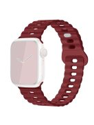 Watch Strap for Apple Watch Series 10 42mm / 9 8 7 41mm / SE (2023) SE (2022) SE 6 5 4 40mm / 3 2 1 38mm Silicone Watch Band - Wine Red