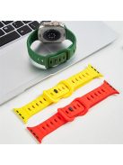 Watch Strap for Apple Watch Series 10 42mm / 9 8 7 41mm / SE (2023) SE (2022) SE 6 5 4 40mm / 3 2 1 38mm Silicone Watch Band Butterfly Buckle Wrist Strap - Yellow