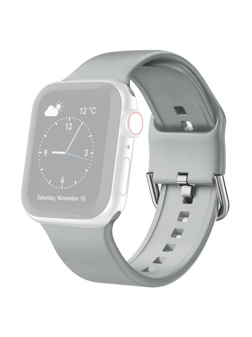 Watch Strap for Apple Watch Series 10 42mm / 9 8 7 41mm / SE (2023) SE (2022) SE 6 5 4 40mm / 3 2 1 38mm Silicone Watchband - Light Grey