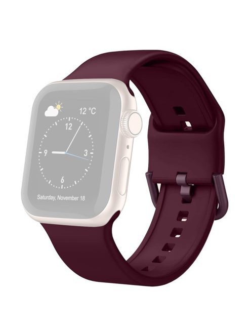 Watch Strap for Apple Watch Series 10 42mm / 9 8 7 41mm / SE (2023) SE (2022) SE 6 5 4 40mm / 3 2 1 38mm Silicone Watchband - Wine Red