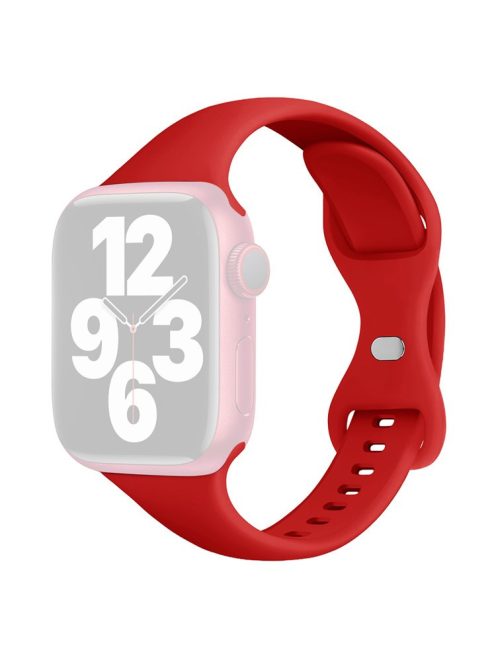 Watch Strap for Apple Watch Series 10 42mm / 9 8 7 41mm / SE (2023) SE (2022) SE 6 5 4 40mm / 3 2 1 38mm Silicone Wrist Band - Red